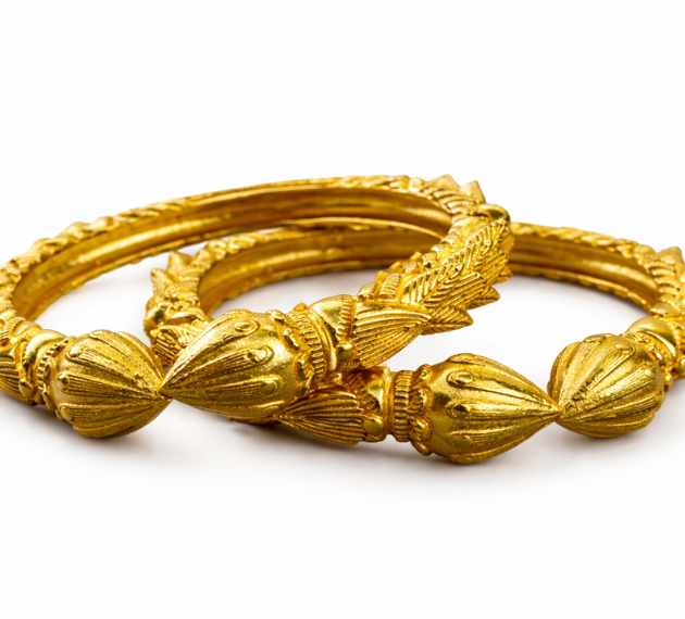 Gold Bangles with Acorn