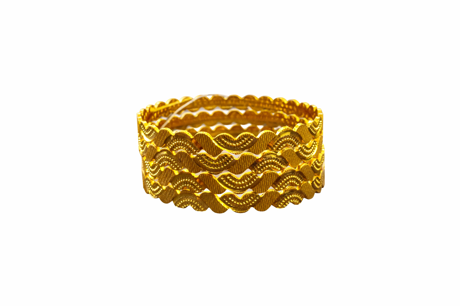 Wavy Pattern Gold Bangles
